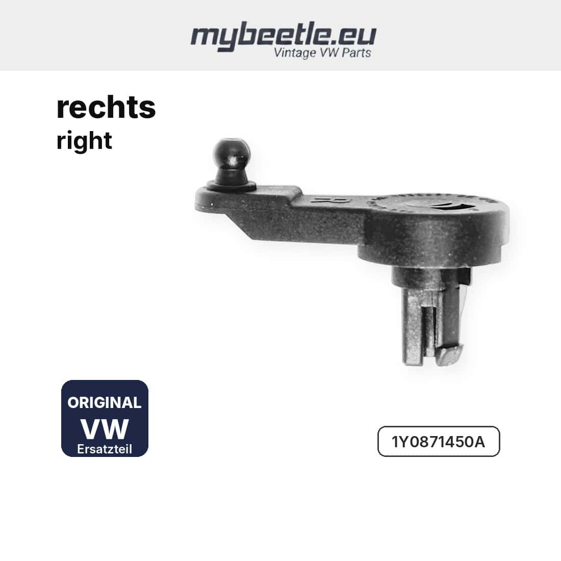 Kurbelarm Verdeckklappe rechts VW New Beetle Cabrio 1Y0871450A – original VW, Seitenansicht